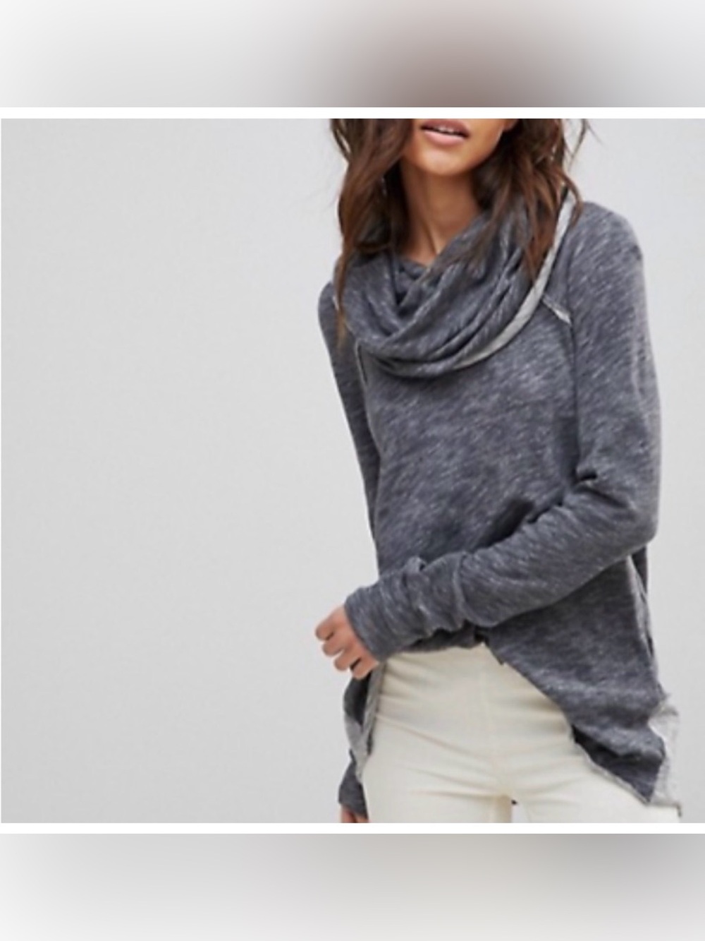 Free People FP Beach Two Body Corps Deux Cotton Cocoon Cowl Pullover - Picture 7 of 13